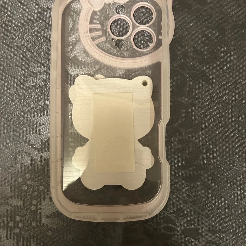 Hello Kitty inspired Glitter Phone Case – Pink Clear over w/ 3D Charm